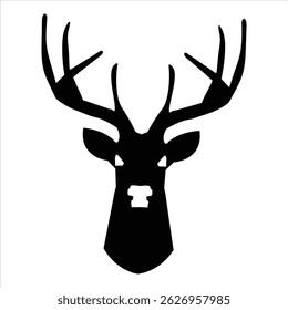 Deer head silhouette vector on white background