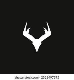 deer head silhouette wild animal logo vector illustration template design