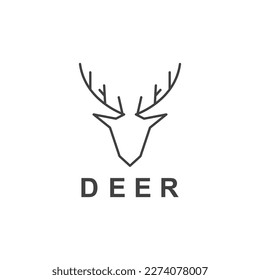 Deer Head Simple Logo Vector Illustration