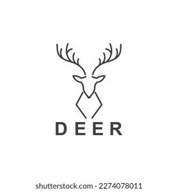 Deer Head Simple Logo Vector Illustration