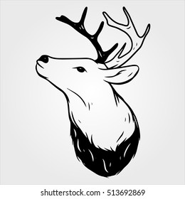 deer head sketch