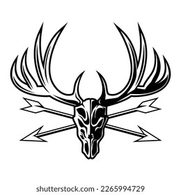 Modelo de diseño del logotipo de aventura de aventura exterior para la cabeza de los ciervos
