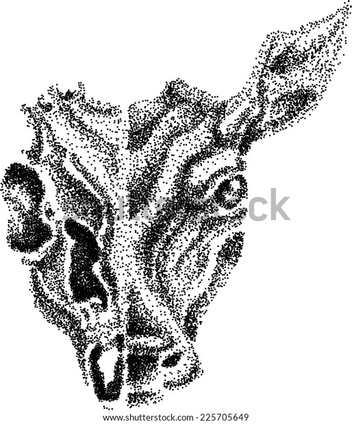 Deer head with skull\
isolated on white