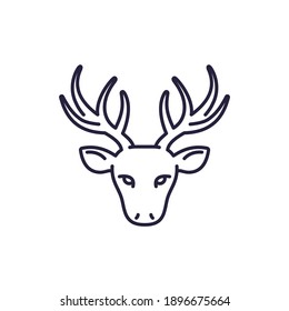 Deer Head, Stag Logo, Line Vector