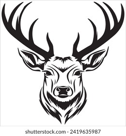 Deer Head Stencil Design for Wall Decoration