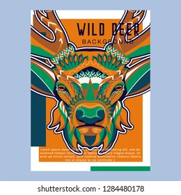 Deer head stylized in zentangle style. Tribal tattoo design. Vector illustration
