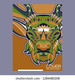 Deer head stylized in zentangle style. Tribal tattoo design. Vector illustration