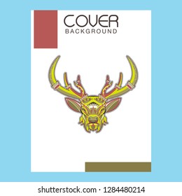 Deer head stylized in zentangle style. Tribal tattoo design. Vector illustration