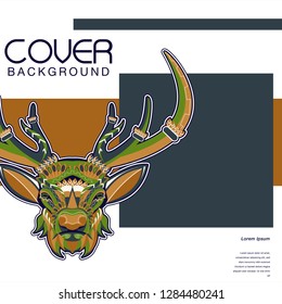 Deer head stylized in zentangle style. Tribal tattoo design. Vector illustration