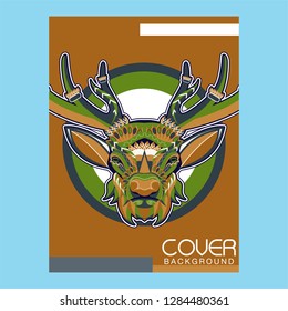 Deer head stylized in zentangle style. Tribal tattoo design. Vector illustration