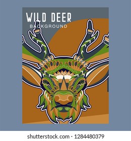 Deer head stylized in zentangle style. Tribal tattoo design. Vector illustration