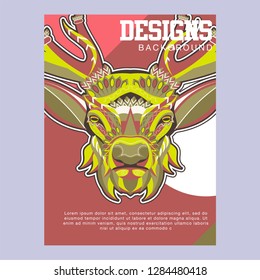 Deer head stylized in zentangle style. Tribal tattoo design. Vector illustration