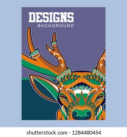 Deer head stylized in zentangle style. Tribal tattoo design. Vector illustration
