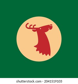deer head symbol logo icon vector simple graphic