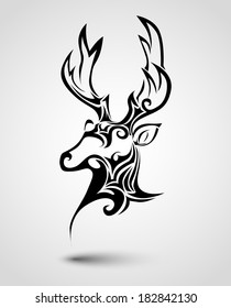Deer head tattoo