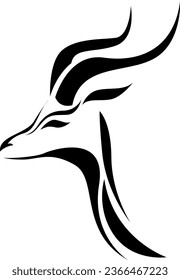 Deer head tattoo, tattoo illustration, vector on a white background.