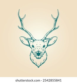Deer head trendy artwork magnificent abstract vector illustration colorful practical design.eps