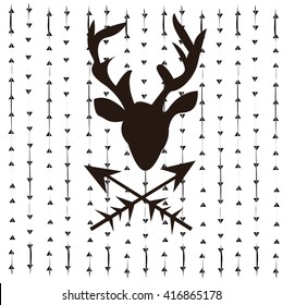 deer head deer triangle background black triangle 