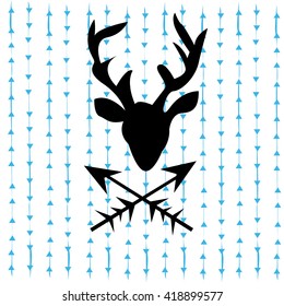 deer head triangle background vector illustration