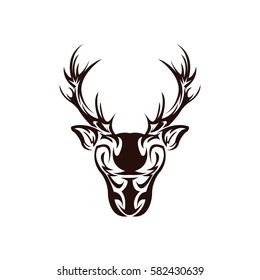 Deer head tribal tattoo design