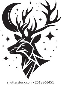 deer head vector art design