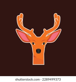Deer Head vector art illustration for Logo Icon