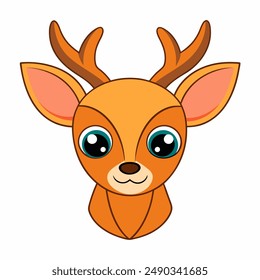Deer head vector art illustration