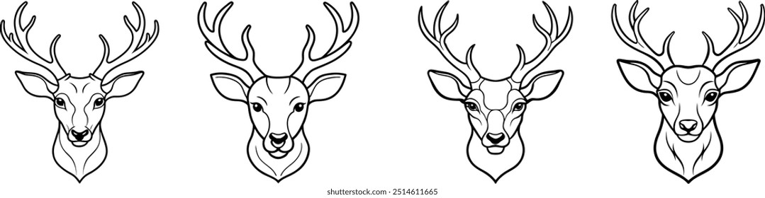 Deer Head Vector Art, Deer Head Illustration