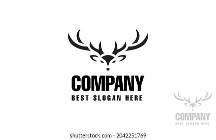 Hirschkopf-Vektordesign-Vorlage, Jagdgrafik