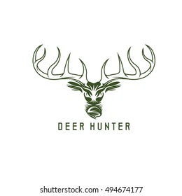deer head vector design template,hunting illustration