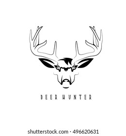 deer head vector design template,hunting illustration