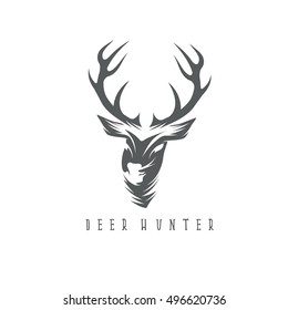 deer head vector design template,hunting illustration