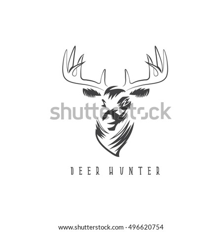 deer head vector design template,hunting illustration