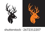 Deer head vector icon logo. Elegant deer head vector logo.