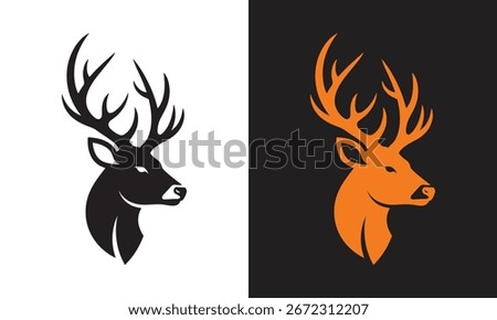 Deer head vector icon logo. Elegant deer head vector logo.