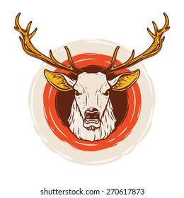 Deer head. Vector Illustration.