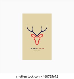 Deer head. Vector illustration.