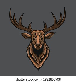 deer head vector illustration, can be used for mascot, logo, apparel and more