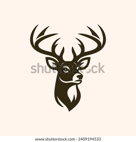 Deer head vector isolated, Hunting logo, Deer Logo, Buck, Reindeer head isolated illustration, Wild animal