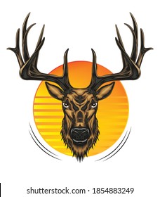 deer head vector logo. Animal design template for tshirt, clothing apparel.