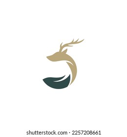deer head vector logo design