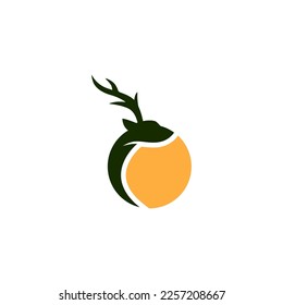 deer head vector logo design