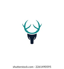 deer head vector logo design