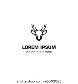 Deer head. Vector logo template