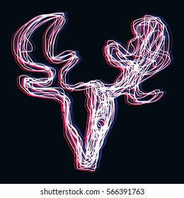  Deer Head Vector object for Badges, Logos and other Design