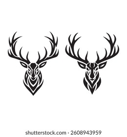  deer head vector silhouette icon design