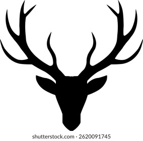 deer head vector, deer head silhouette, deer head icon, 