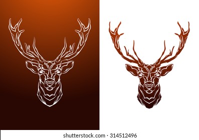 Deer Head Vintage label. Retro vector design graphic element. This is vector illustration ideal for a mascot and tattoo or T-shirt graphic.