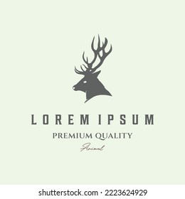 deer head vintage logo minimalist design illustration