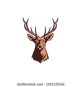 Deer Head White Background Stock Vector (Royalty Free) 1541125556 ...